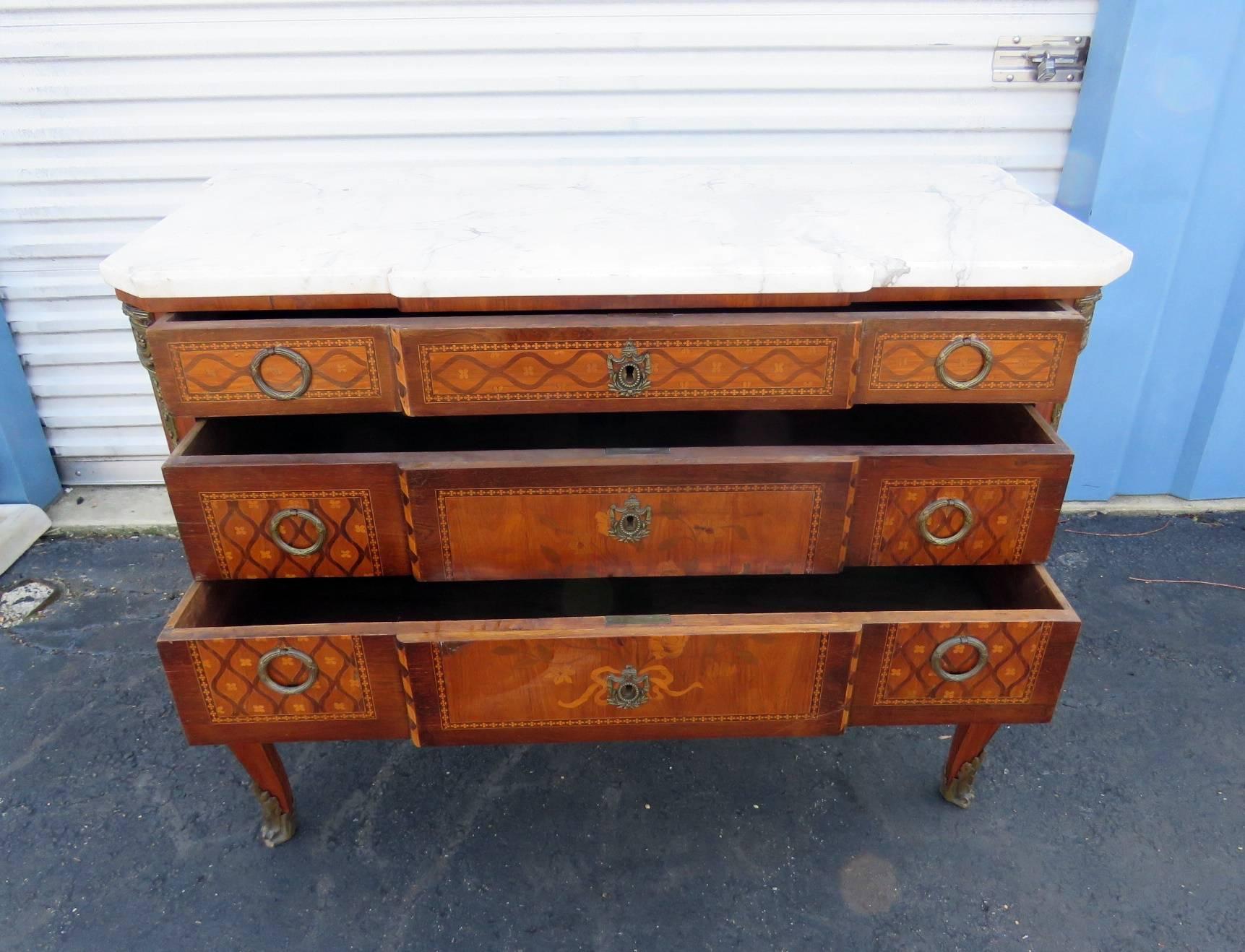 20th Century Louis XVI Style Marble-Top Commode