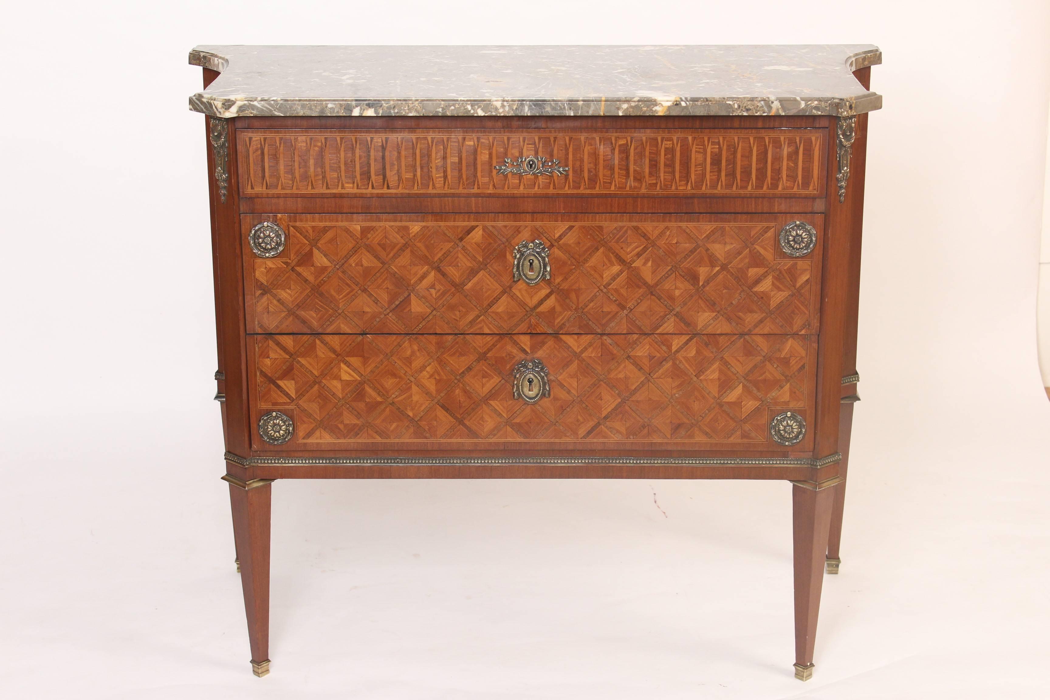 Early 20th Century Louis XVI Style Marble-Top Commode