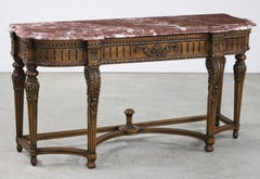 Louis XVI Style Marble Top Console Table