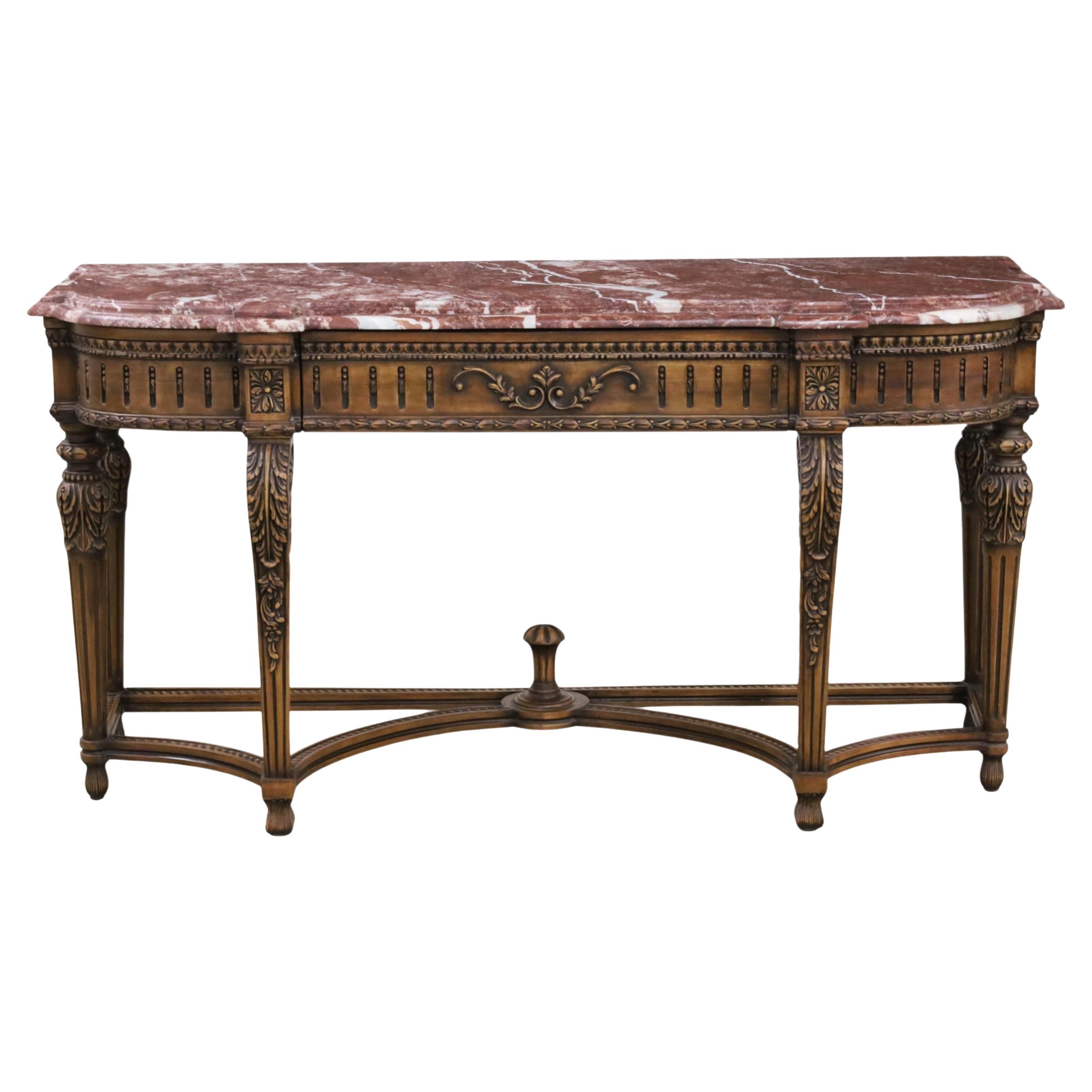 Louis XVI Style Marble Top Console Table