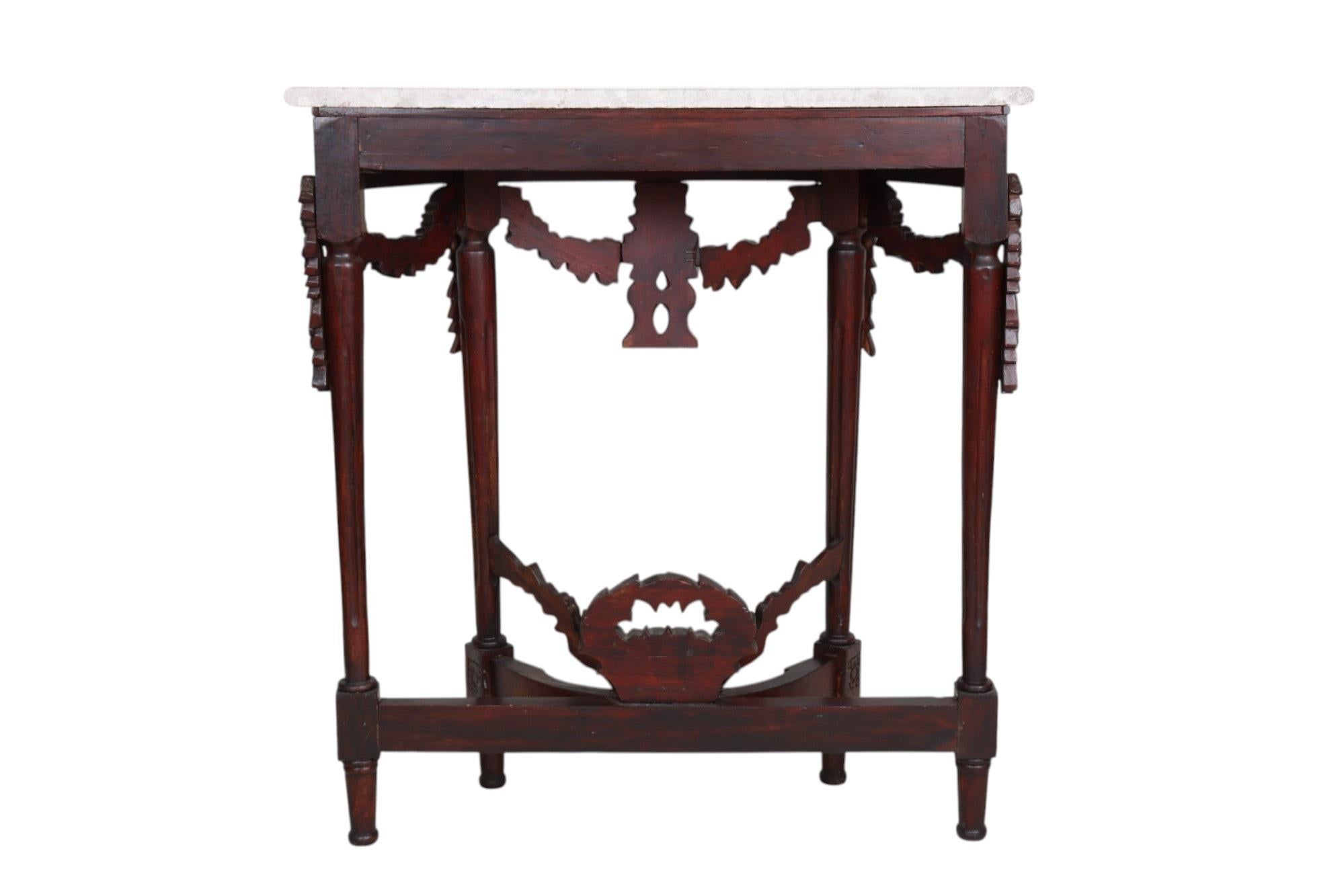 Louis XVI Style Marble Top Hall Table For Sale 7