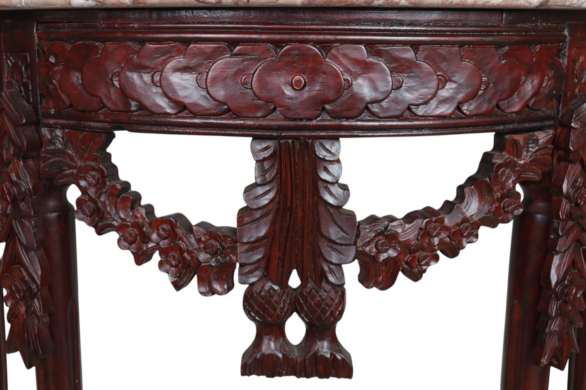 Louis XVI Style Marble Top Hall Table For Sale 2