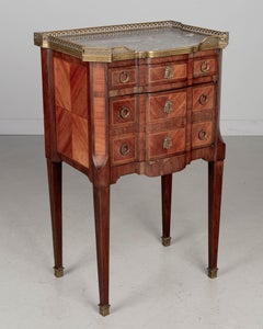 Louis XVI Style Marble Top Nightstand or Side Table