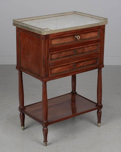 Louis XVI Style Marble Top Nightstand or Side Table