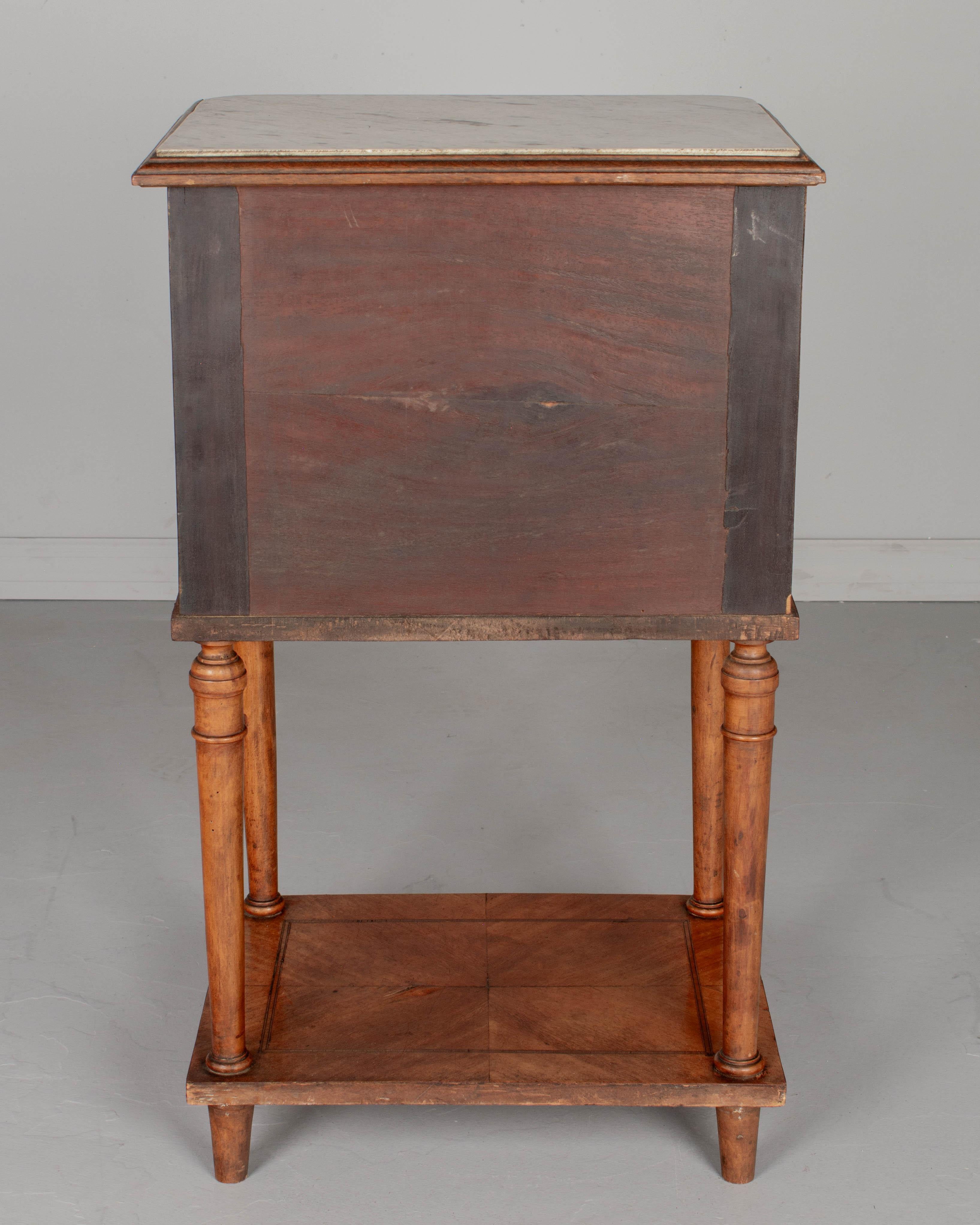 Louis XVI Style Marble Top Nightstand or Side Table For Sale 1