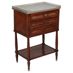 Louis XVI Style Marble Top Nightstand or Side Table