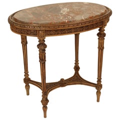 Louis XVI Style Marble-Top Occasional Table