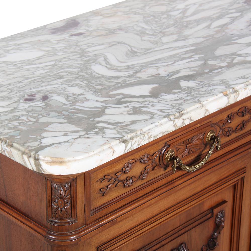 Louis XVI-Style Marble-Top Server In Good Condition In Vancouver, British Columbia