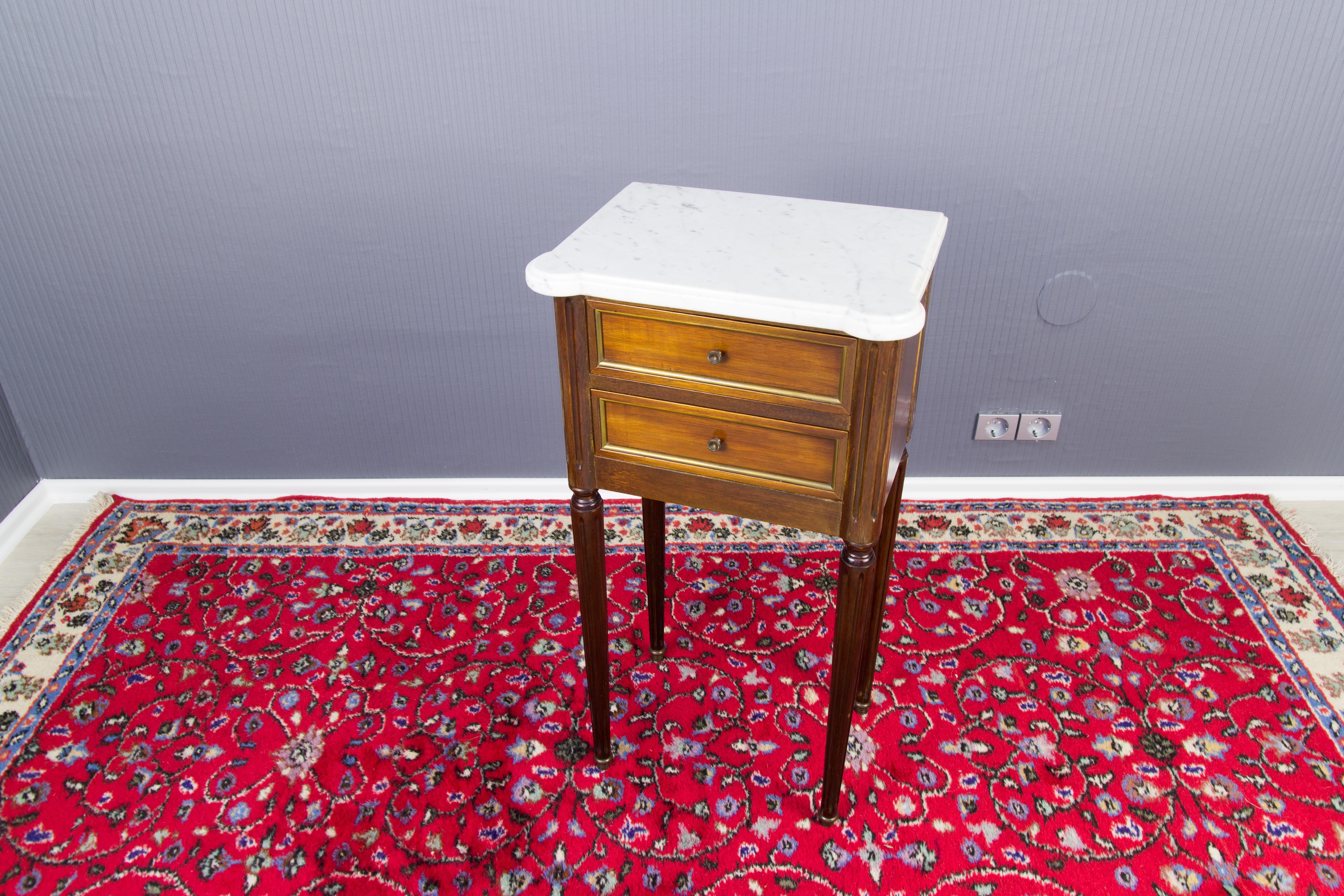 Louis XVI Style Marble Top Side Table 4