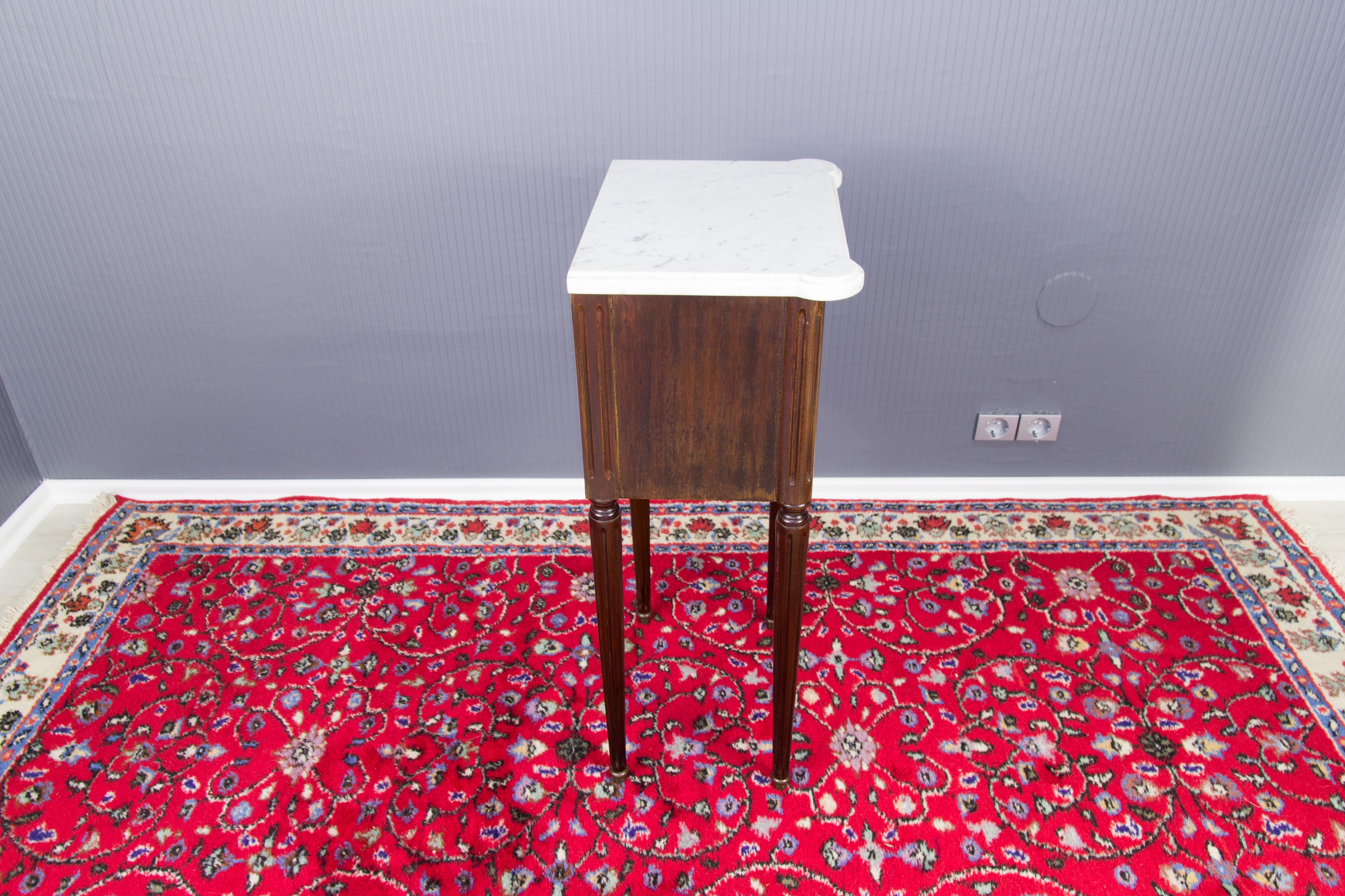 French Louis XVI Style Marble Top Side Table