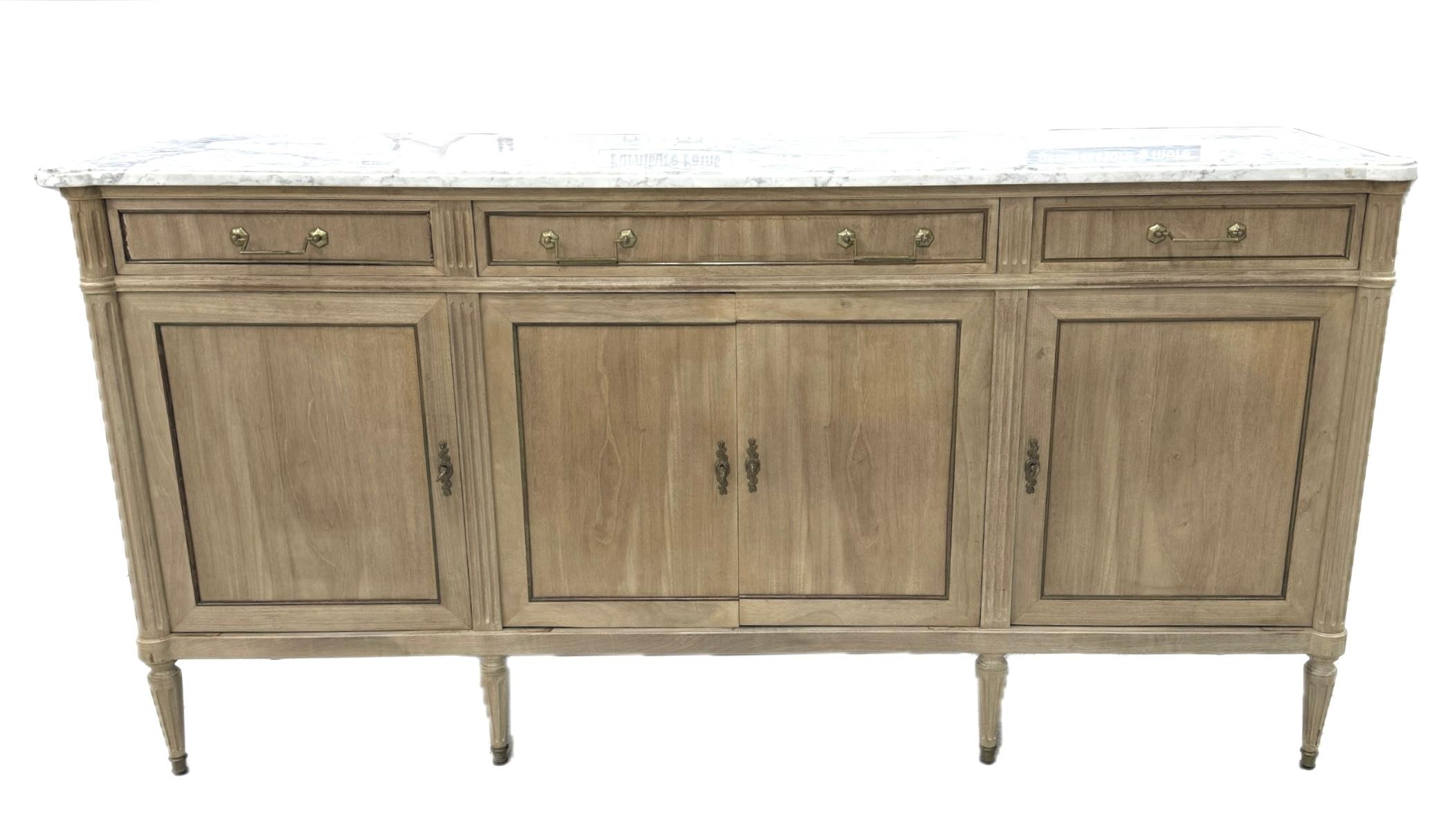 Louis XVI Style Marble Top Sideboard/Enfilade For Sale 4