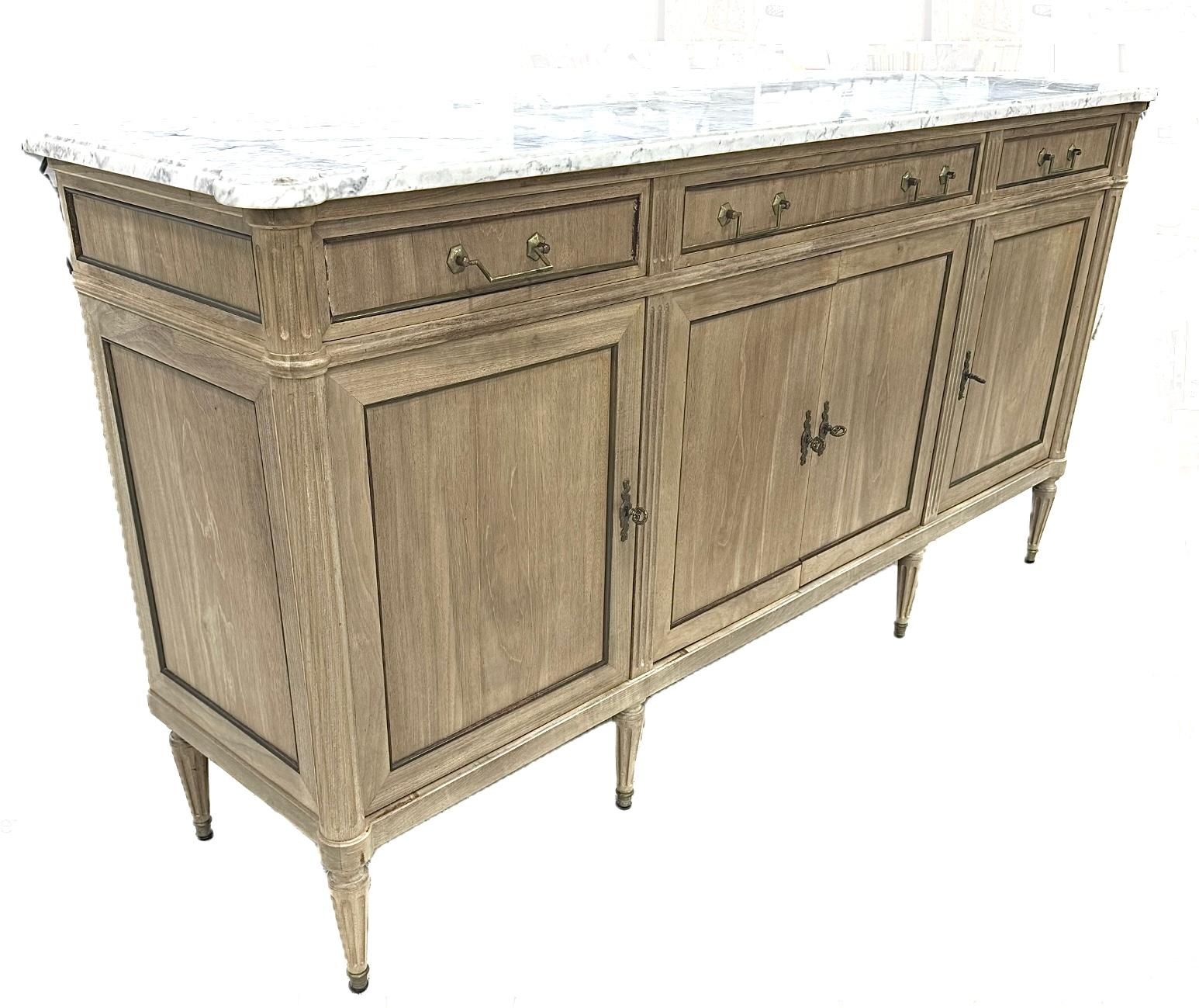 20th Century Louis XVI Style Marble Top Sideboard/Enfilade For Sale