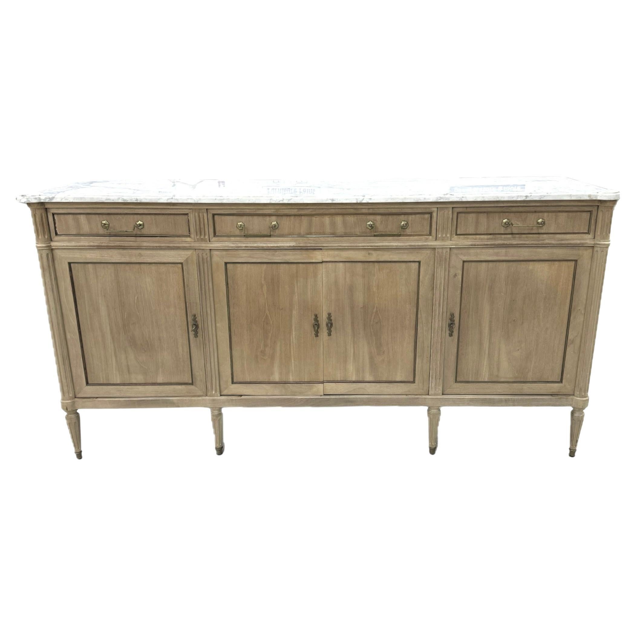 Louis XVI Style Marble Top Sideboard/Enfilade For Sale