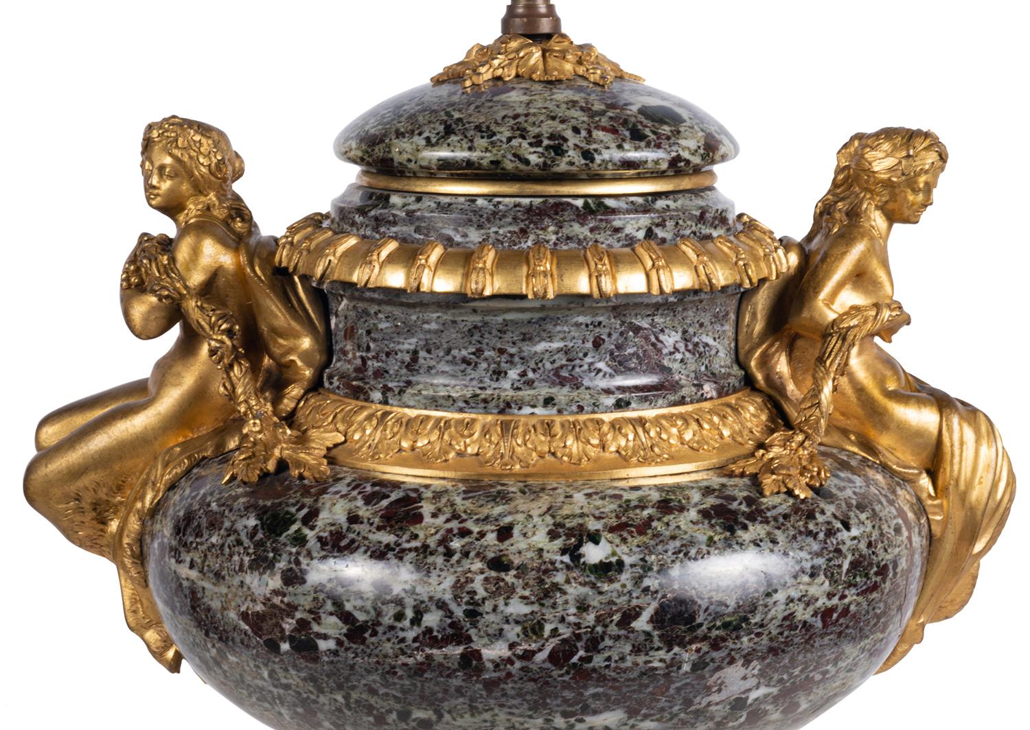 Classical Greek Louis XVI Style Marble Urn / Lamp