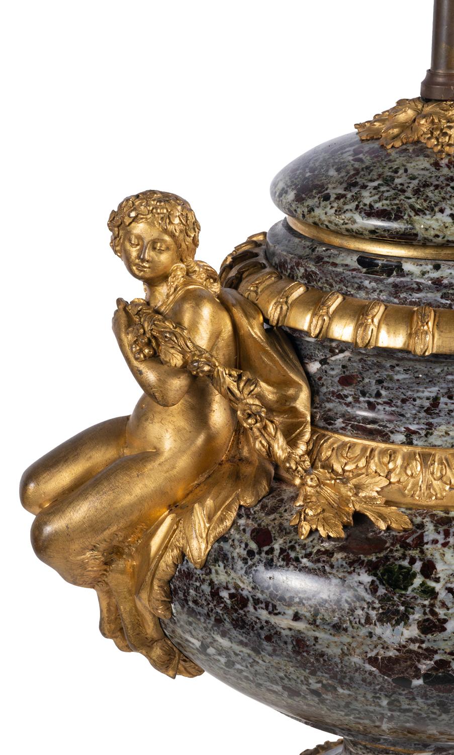 Ormolu Louis XVI Style Marble Urn / Lamp
