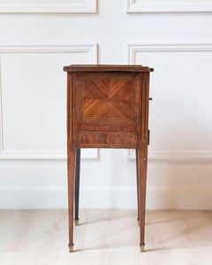 Louis XVI Style Marquetry Bedside Table — French, 19th Century