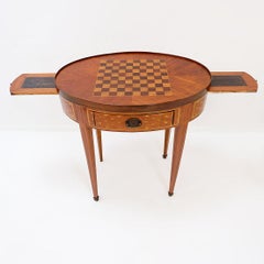 Louis XVI style marquetry bouillotte table, France, 1800s