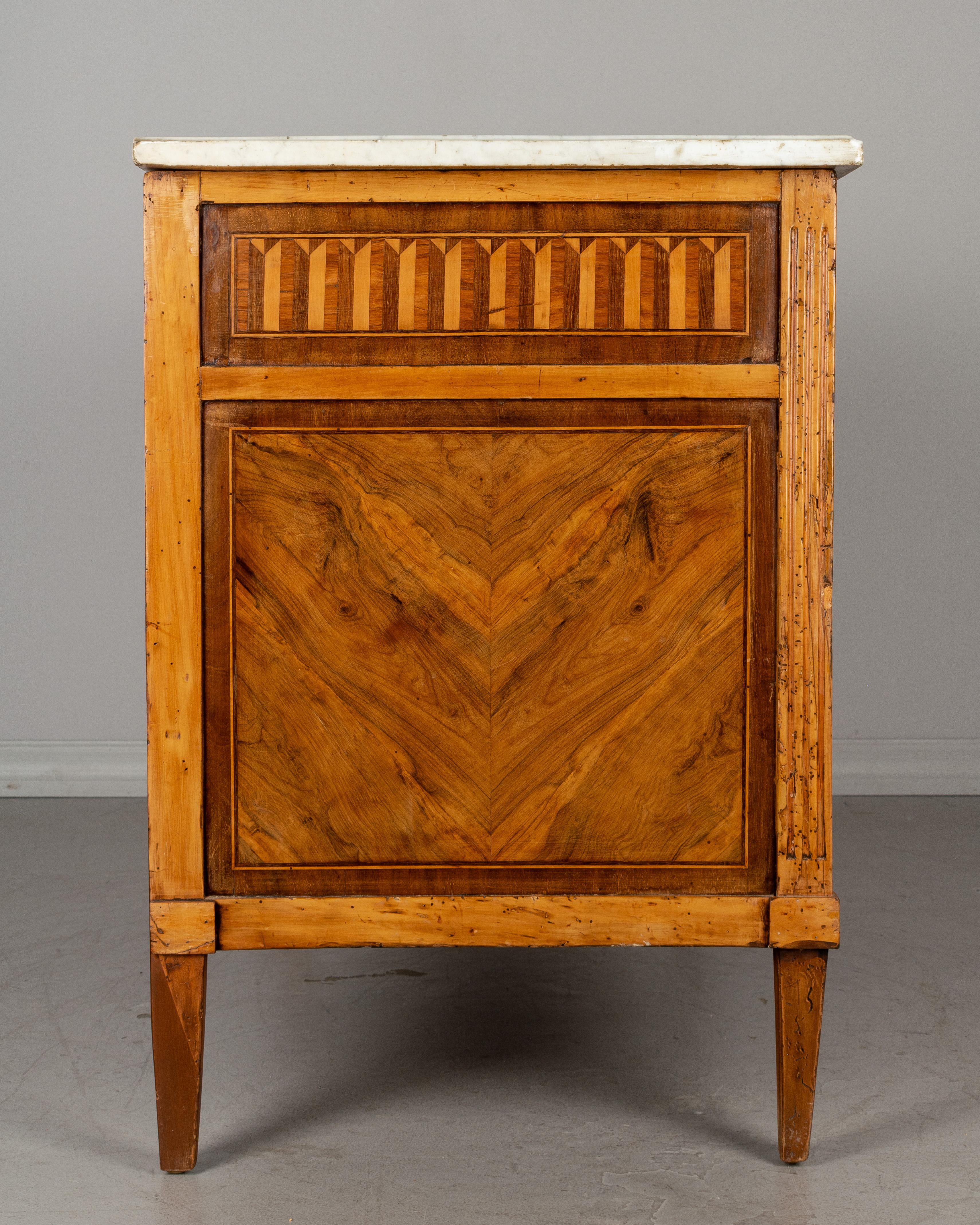 Cast Louis XVI Style Marquetry Chest of Drawers