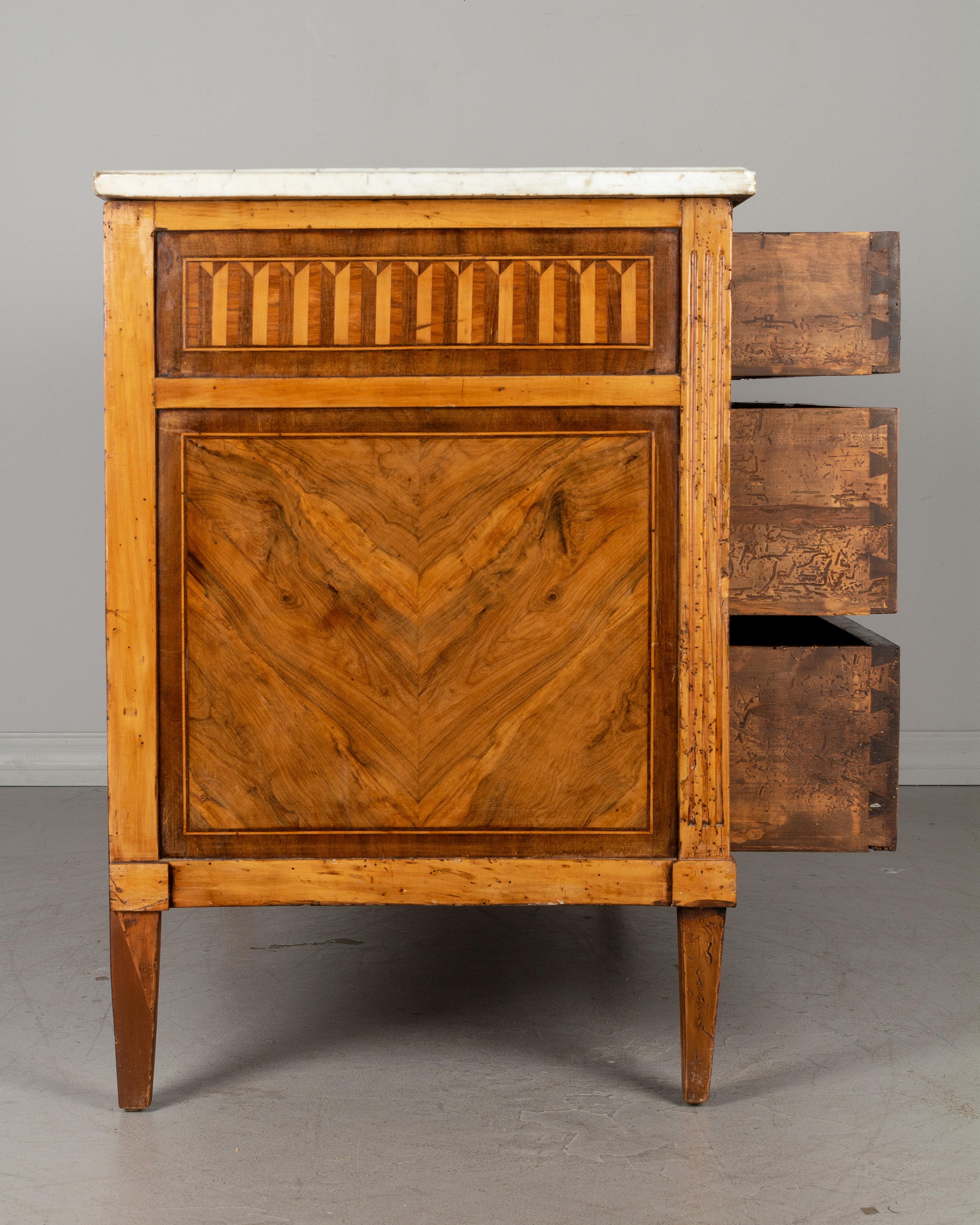 Louis XVI Style Marquetry Chest of Drawers In Good Condition In Winter Park, FL
