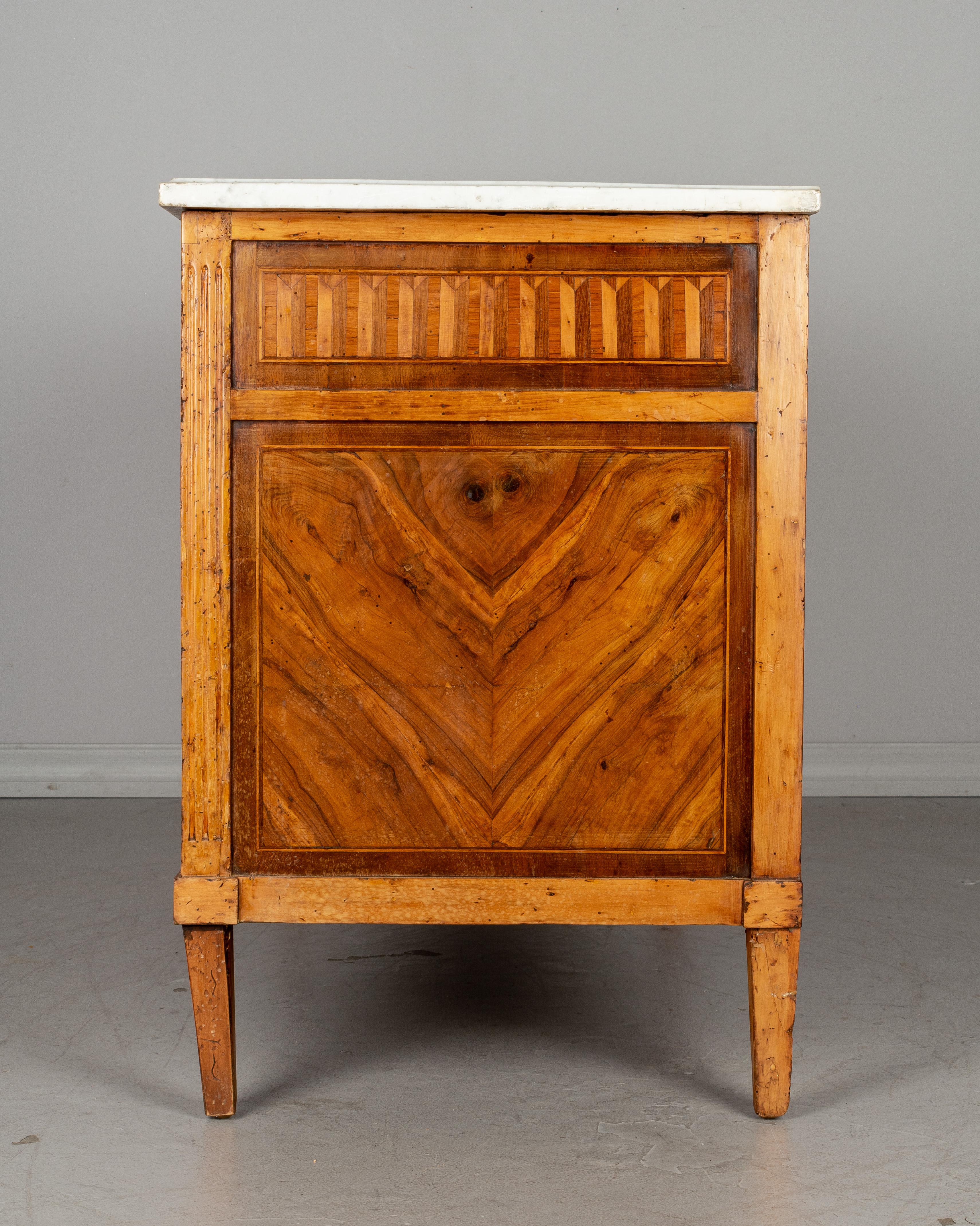 19th Century Louis XVI Style Marquetry Chest of Drawers