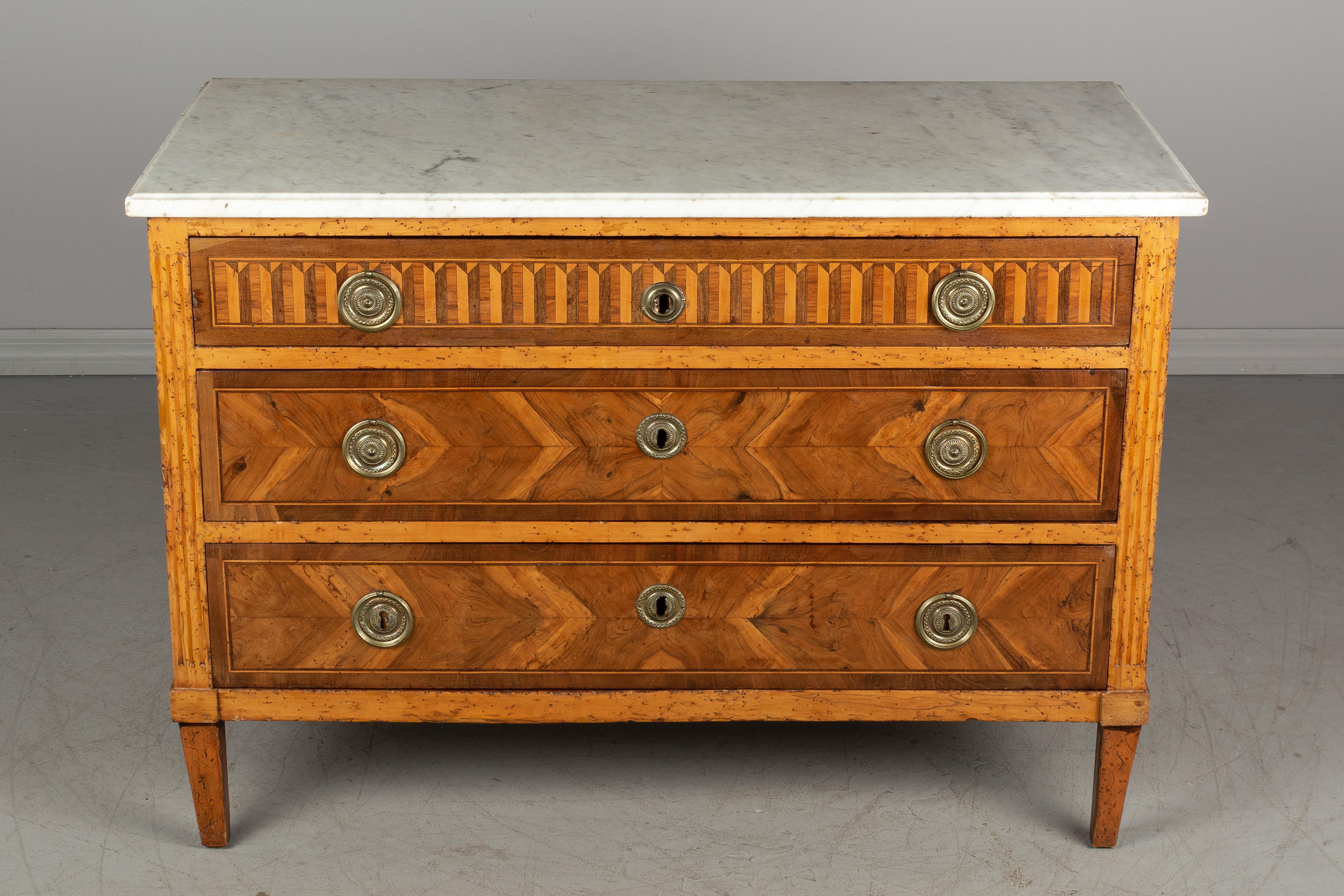 Louis XVI Style Marquetry Chest of Drawers 1