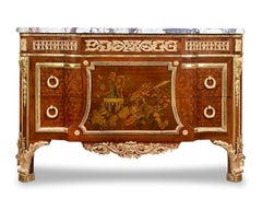 Louis XVI-Style Marquetry Commodes