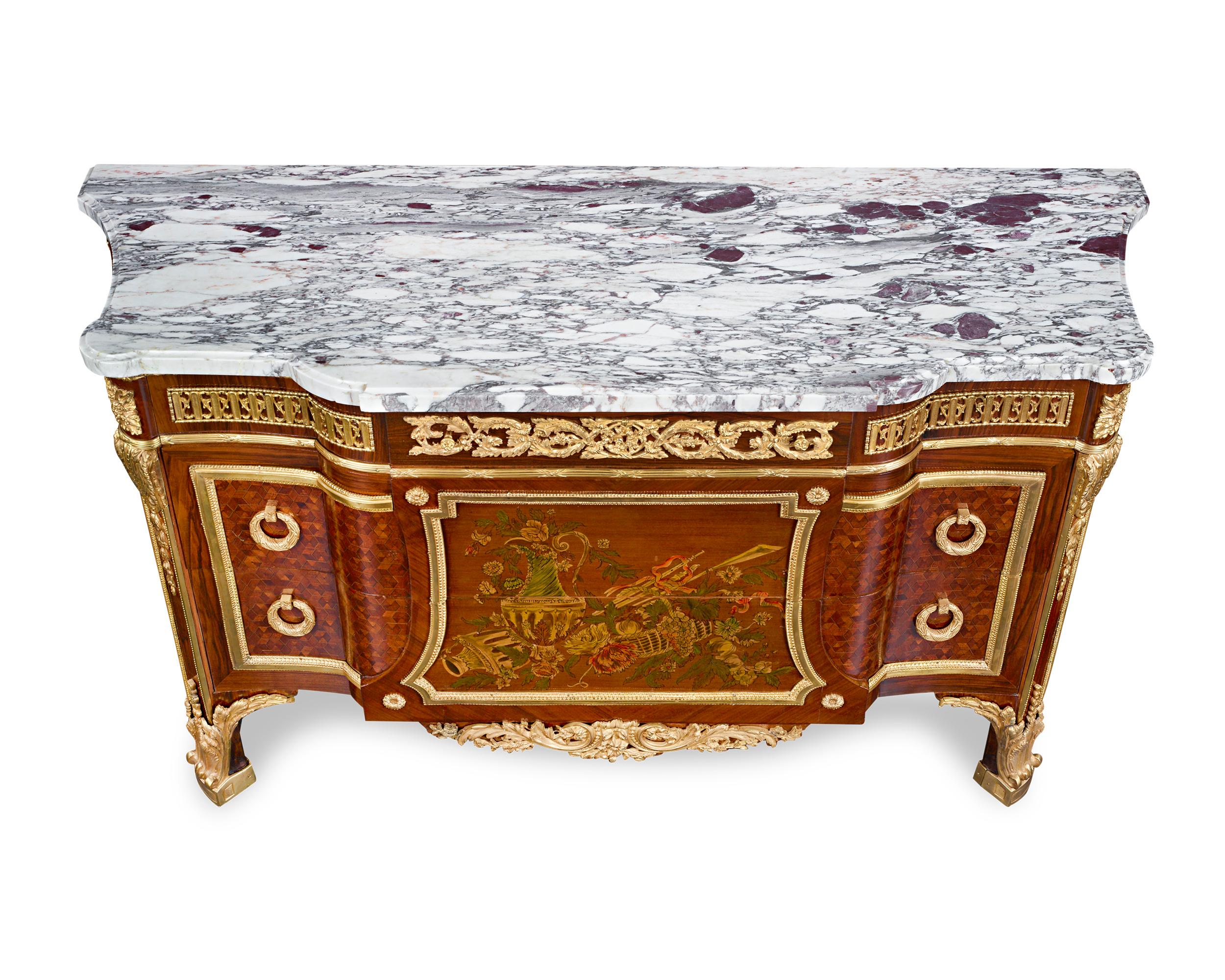 19th Century Louis XVI-Style Marquetry Commodes For Sale