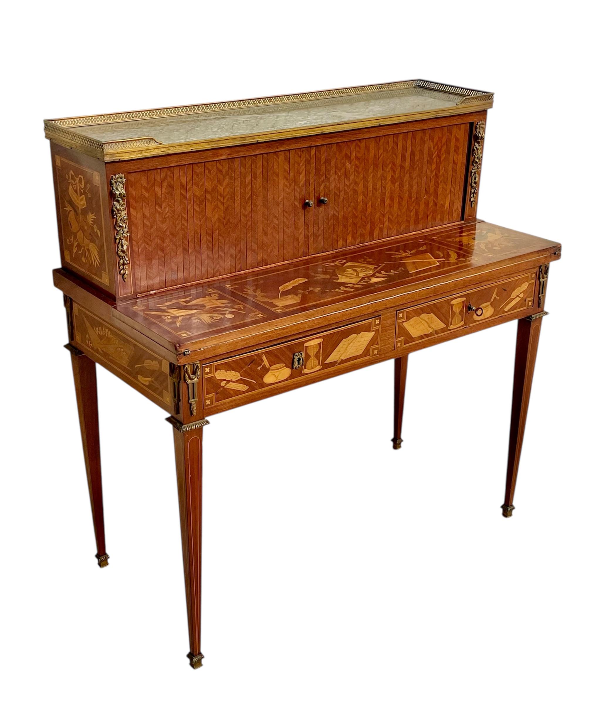 Francese Scrivania intarsiata in stile Luigi XVI/bonheur Du Jour in vendita
