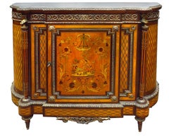 Mueble auxiliar de marquetería estilo Luis XVI, 1880.