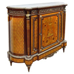 Louis XVI style marquetry inlaid side cabinet, 1880.