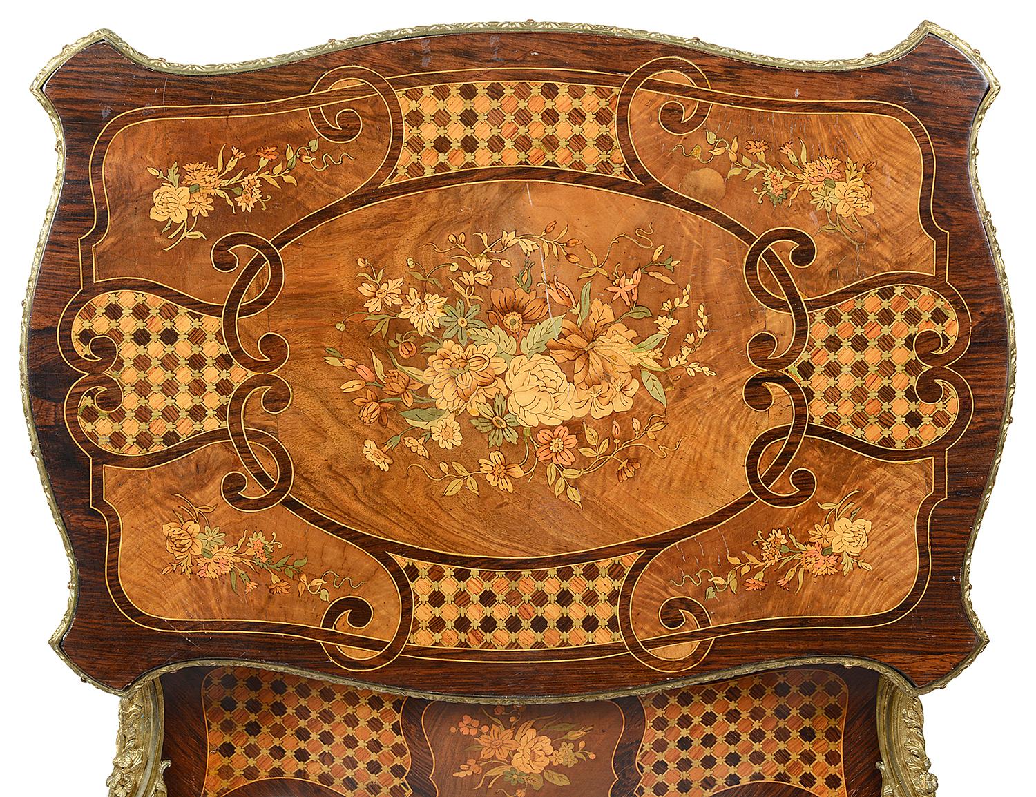 Louis XVI Style Marquetry Side or Work Table, circa 1890 In Good Condition For Sale In Brighton, Sussex