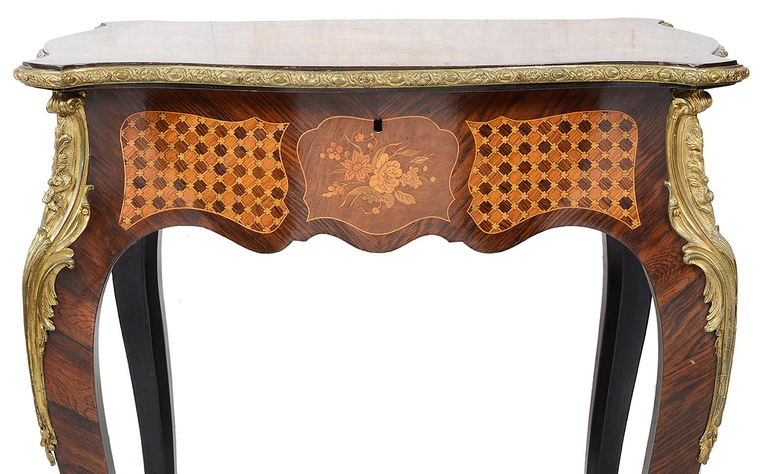 Louis XVI Style Marquetry Side or Work Table, circa 1890 For Sale 2