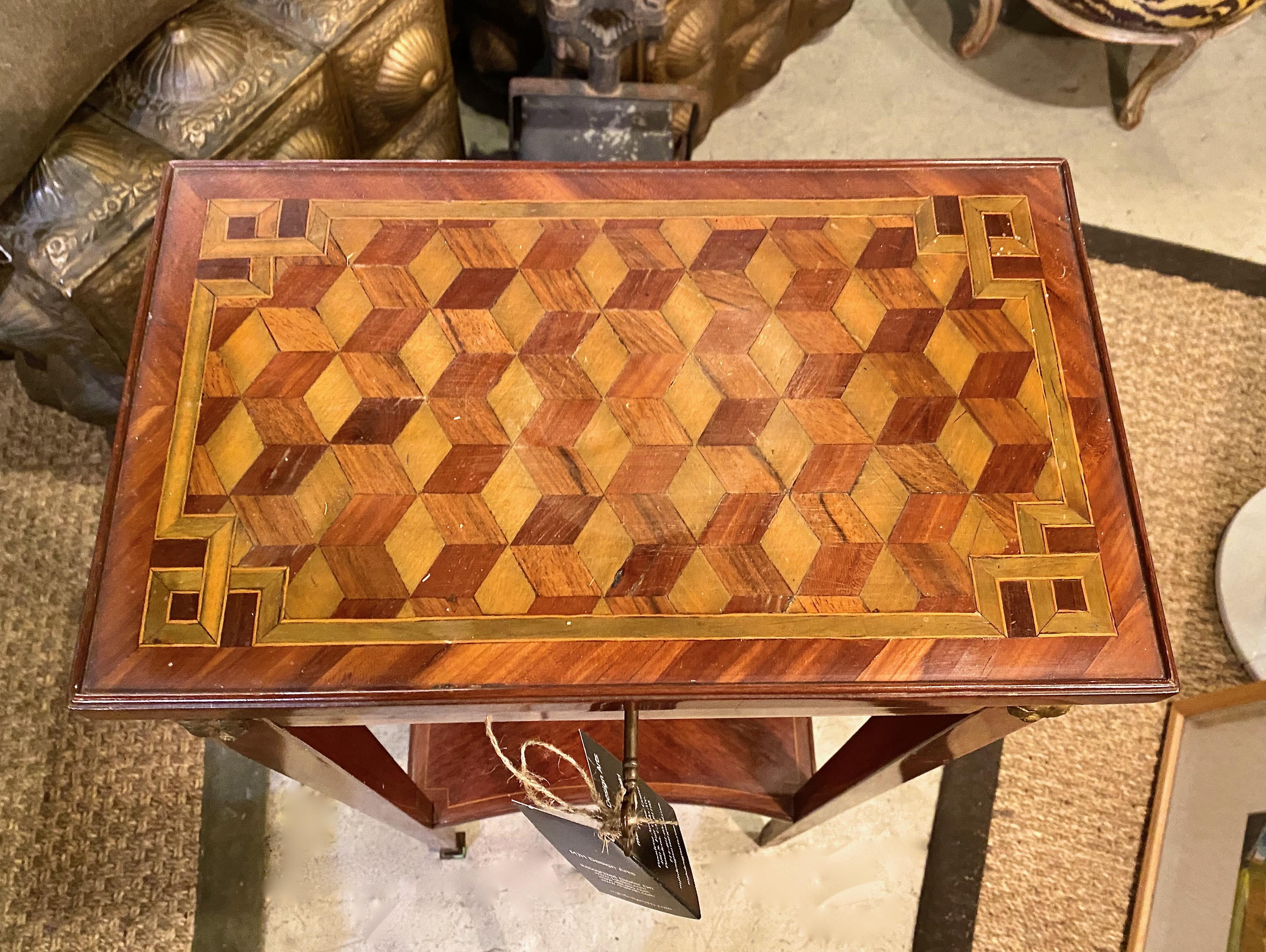 19th Century Louis XVI-Style Marquetry Stand
