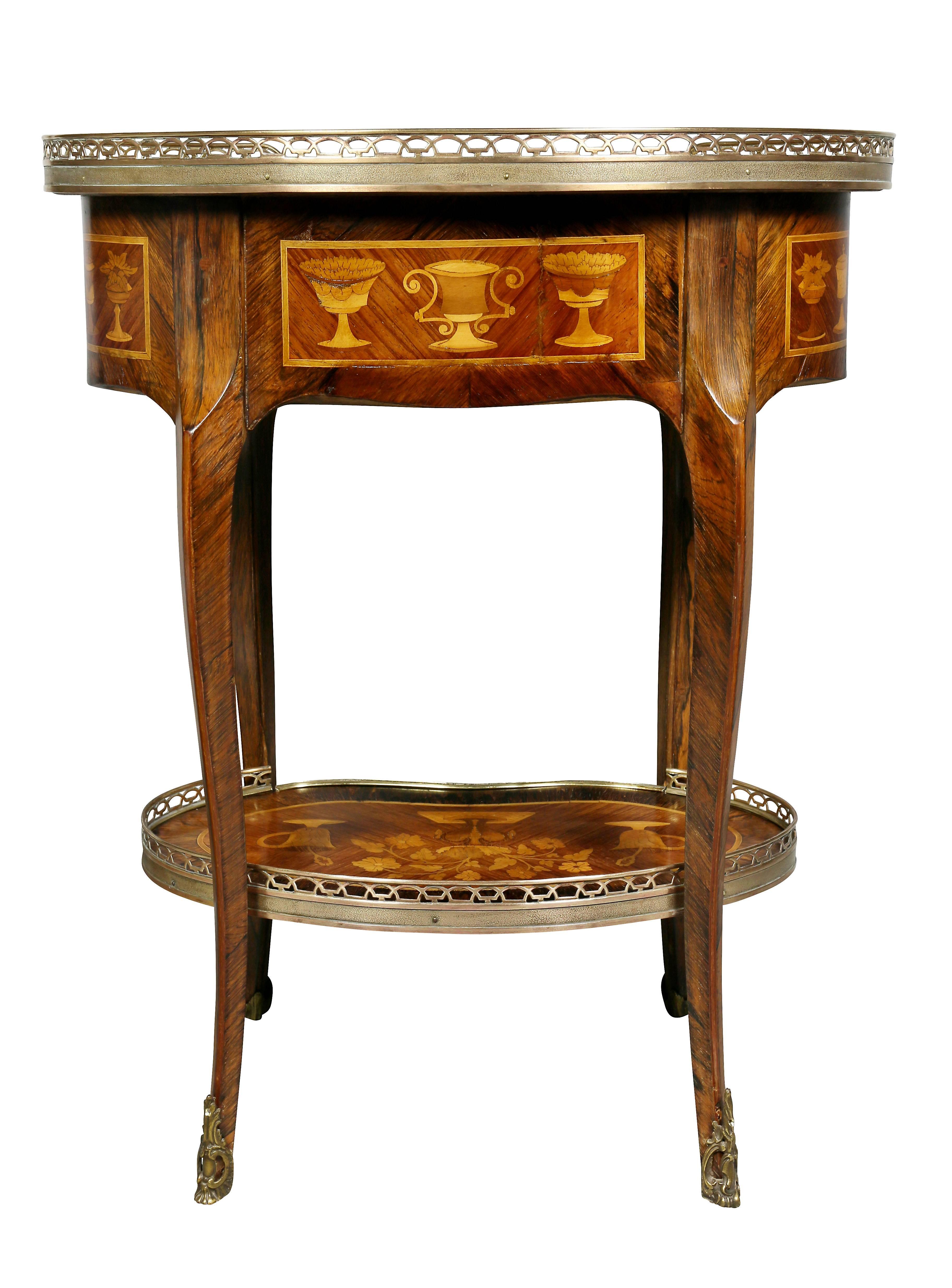 Louis XVI Style Marquetry Table A' Ecrire For Sale 5