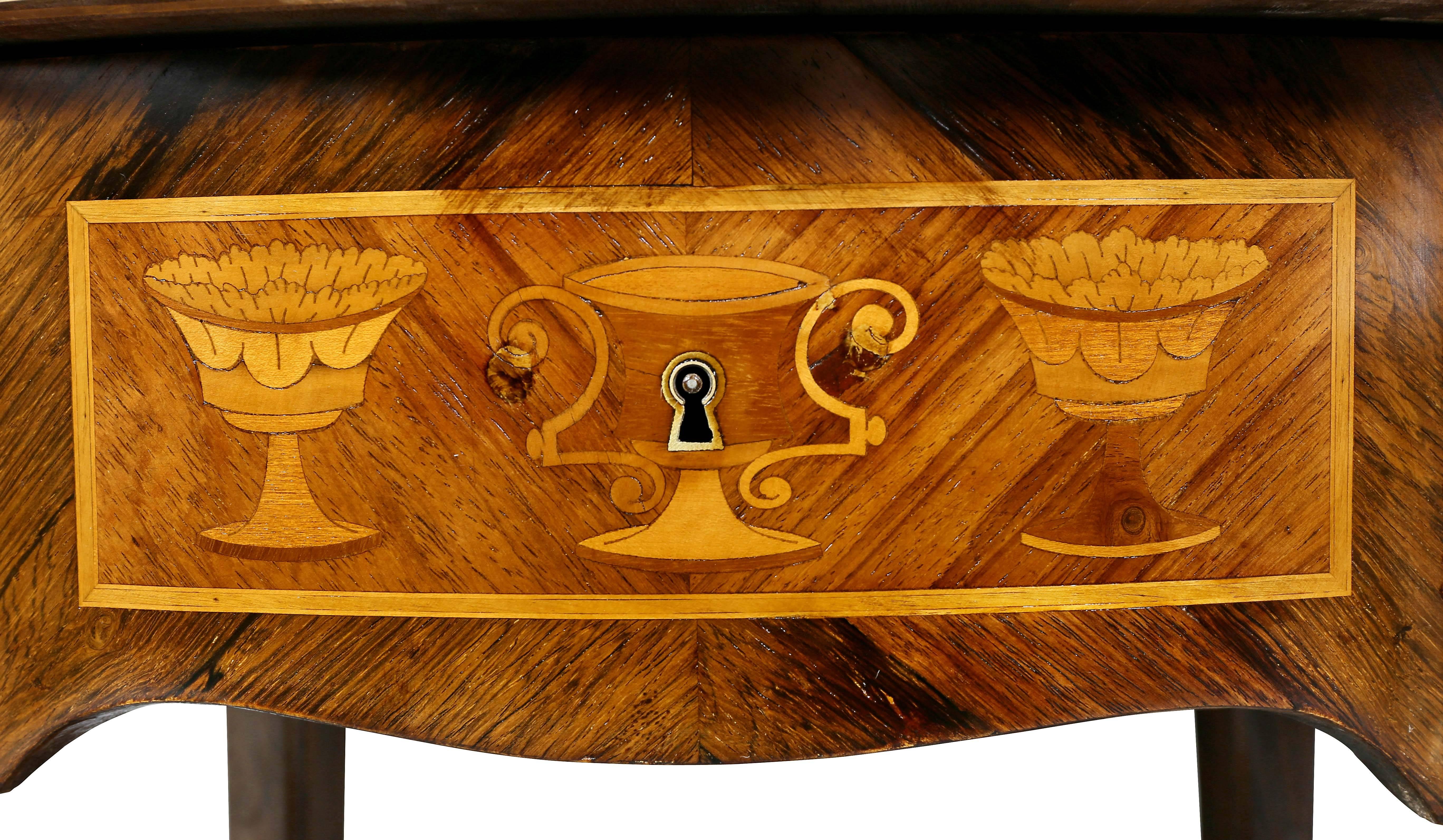 Louis XVI Style Marquetry Table A' Ecrire In Good Condition For Sale In Essex, MA