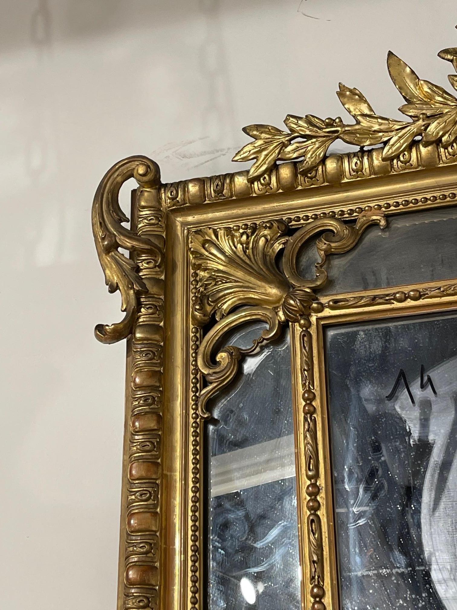 Fin du XIXe siècle Miroir de style Louis XVI du XIXe siècle