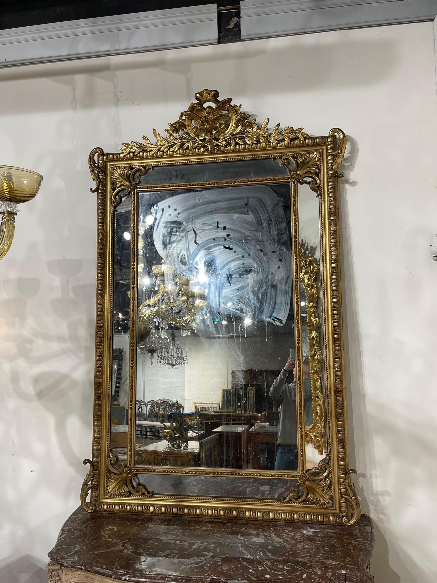 Giltwood 19th Century Louis XVI Style Mirror