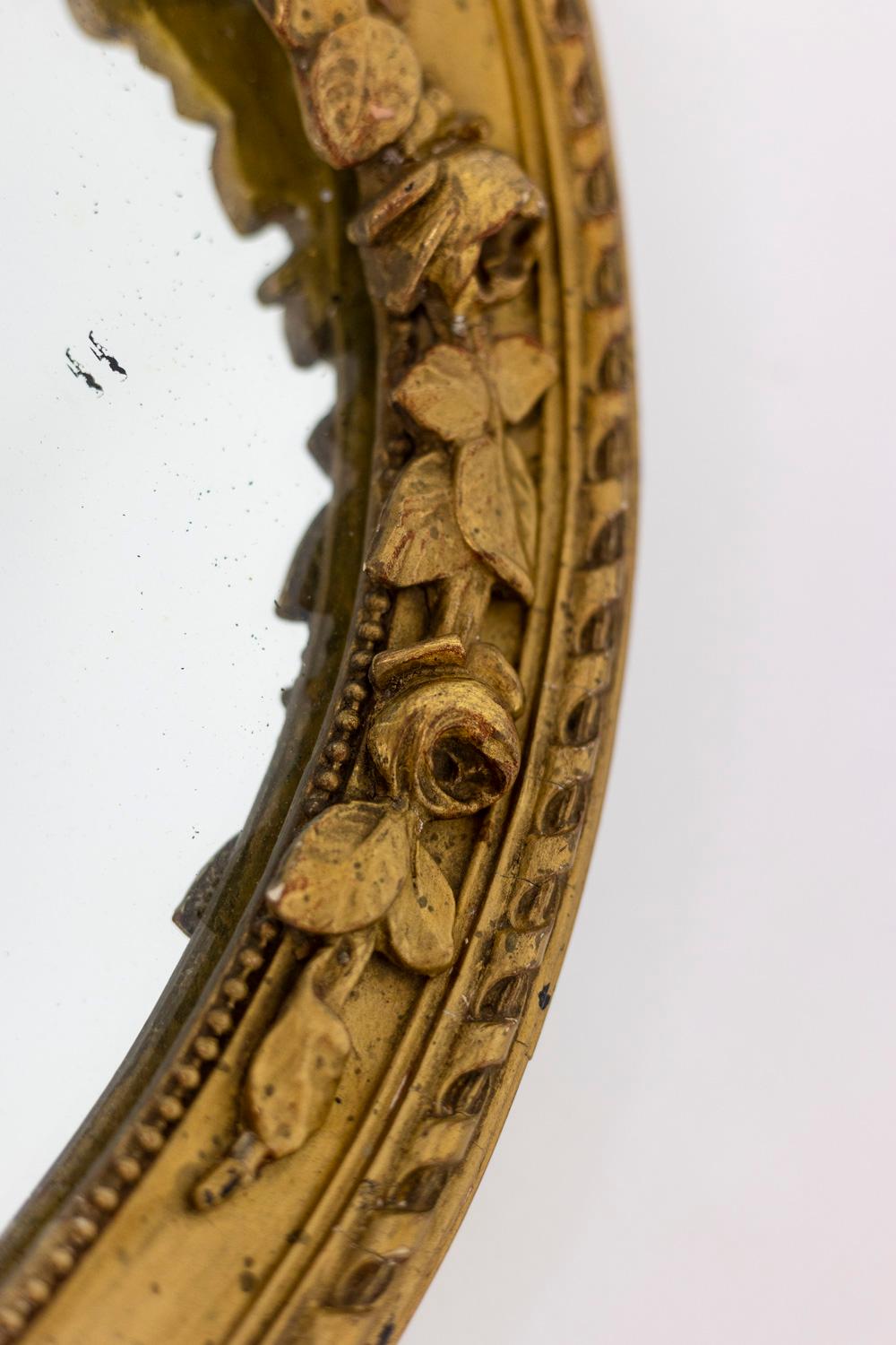 Specchio in stile Luigi XVI in legno dorato e intagliato, 1880 circa in vendita 3