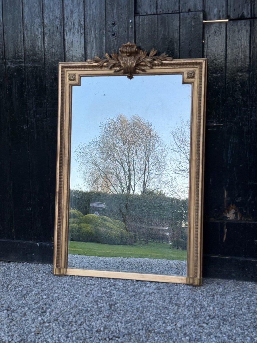 Louis XVI Style Mirror In Stuccoed And Gilded Wood Circa 1880 For Sale 2