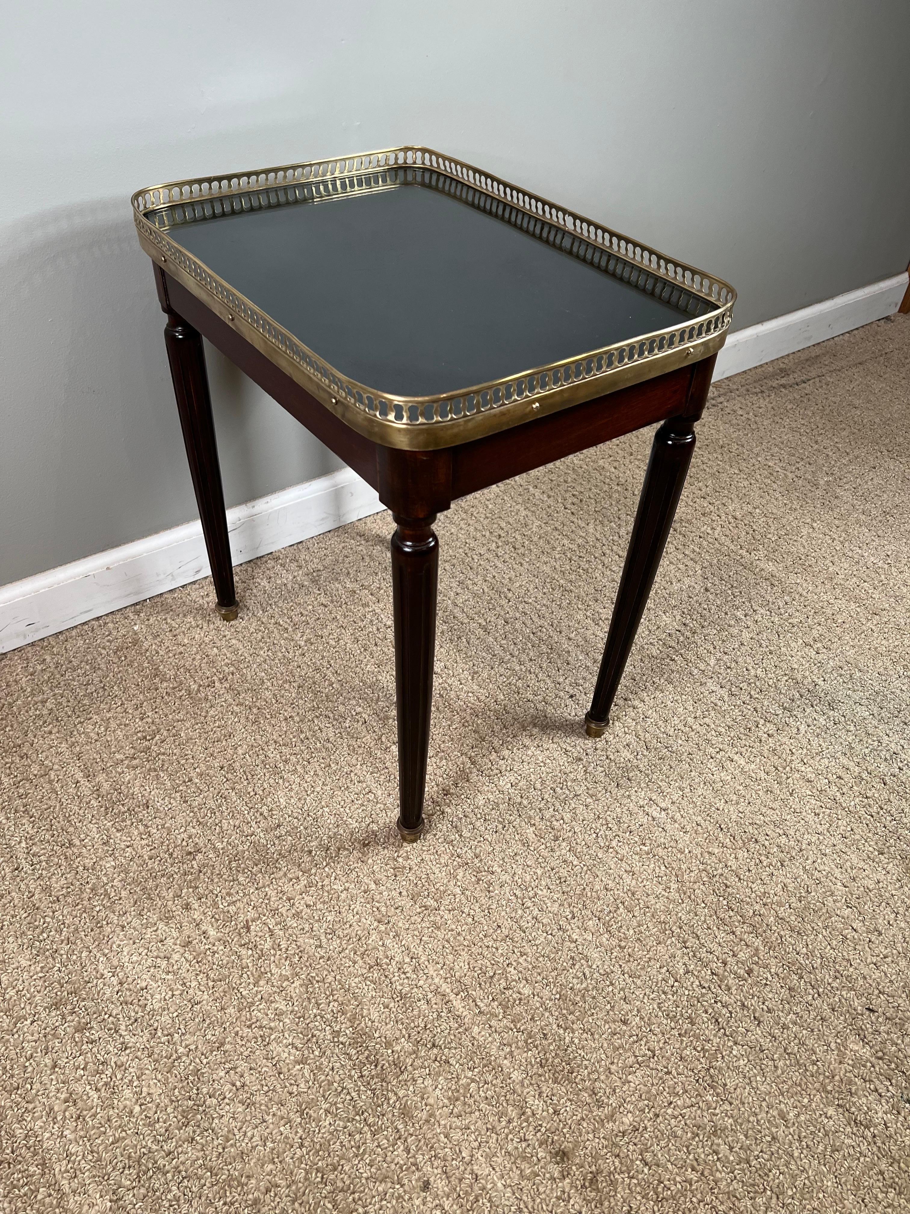 Polished Louis XVI Style Mirror Top Table with Gallery  For Sale