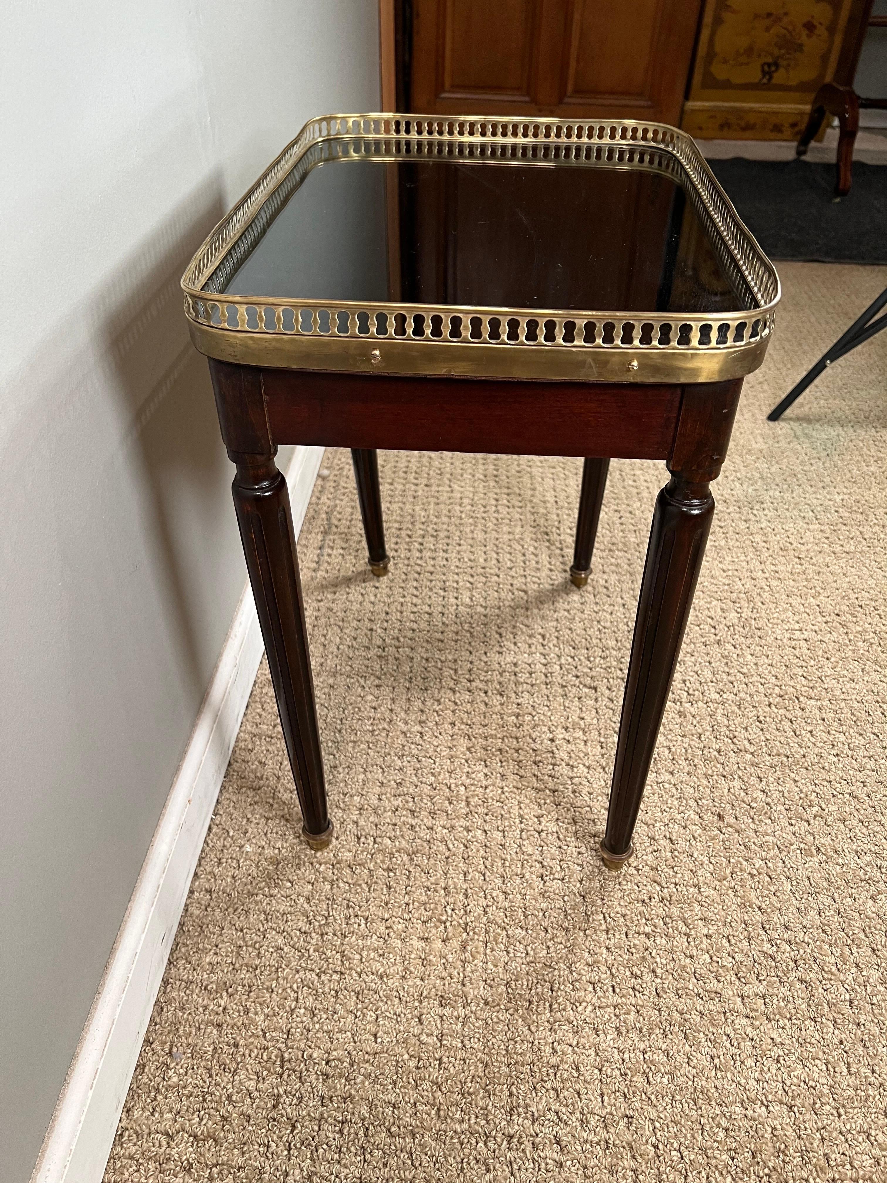 Louis XVI Style Mirror Top Table with Gallery  For Sale 1