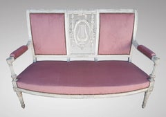 Paar Bergere-Sessel Sofas Wohnzimmer louis xvi französische Antike Vintage