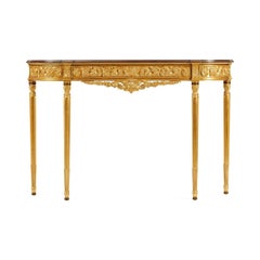 Louis XVI Style Narrow Giltwood Console Table