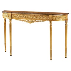 Louis XVI Style Narrow Giltwood Console Table