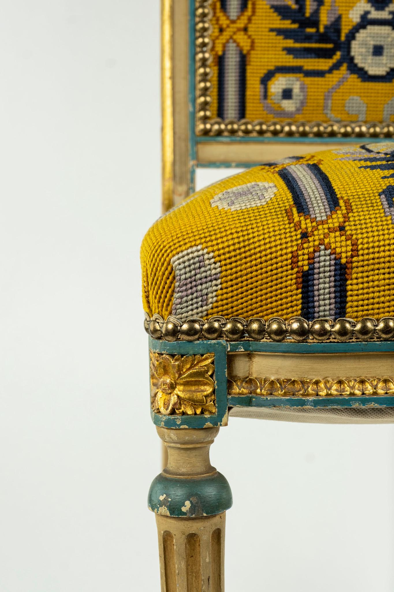 Louis XVI Style Needlepoint Chair 5