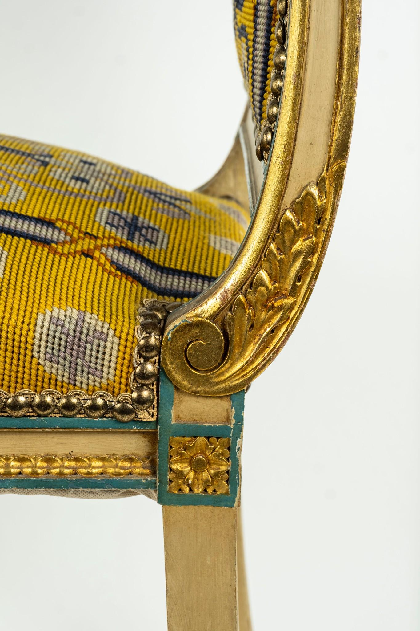 Louis XVI Style Needlepoint Chair 6