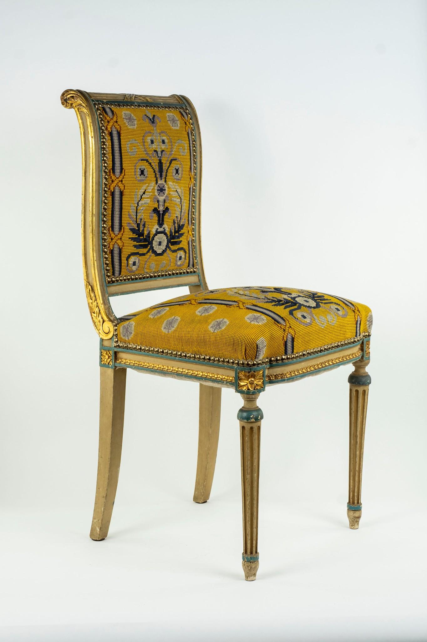 Louis XVI Style Needlepoint Chair 1