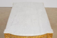 Louis XVI Style Neoclassical Marble-Top Coffee Table