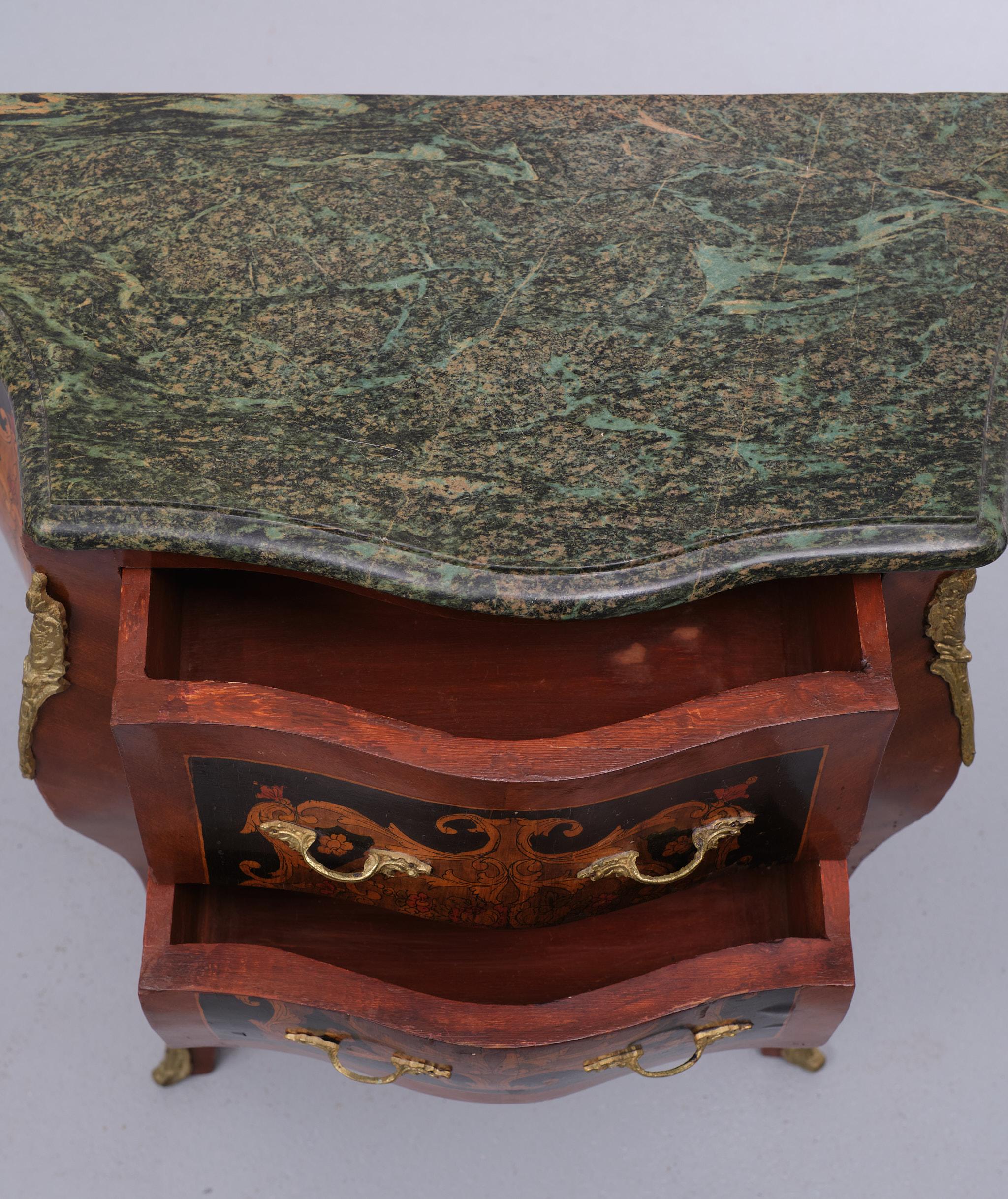 Louis XVI Style Nightstands Marble Tops Italian, 1950s  For Sale 2