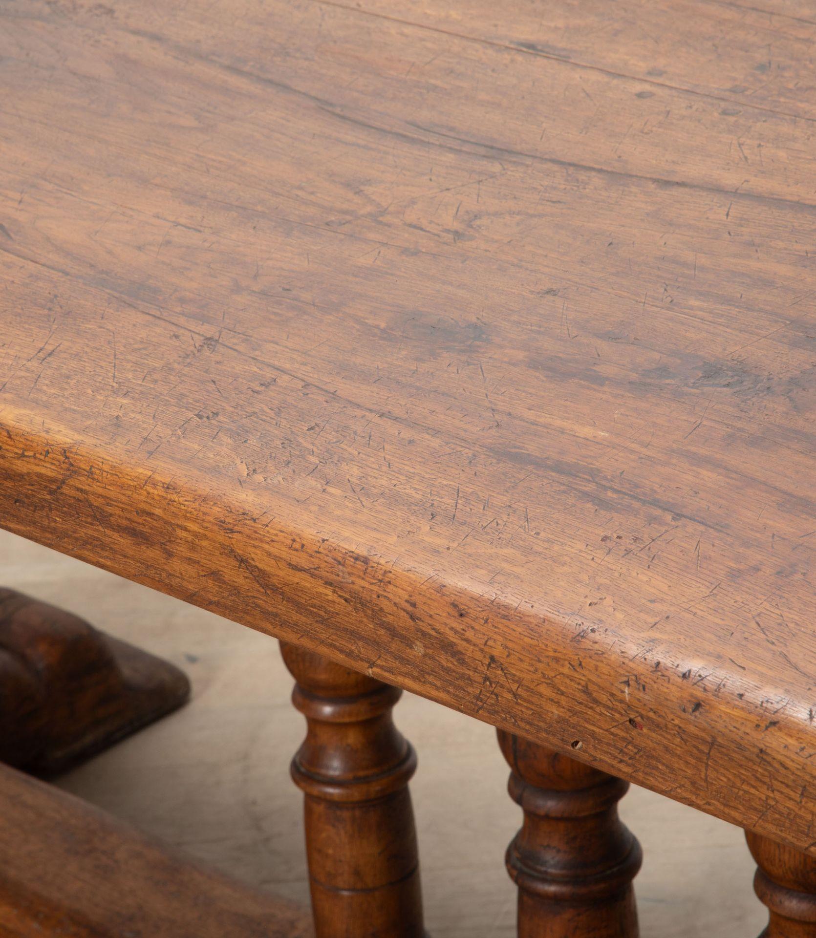 Early 20th Century French Louis XVI Style Oak Refectory Table For Sale 8